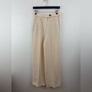 MANGO  Cream wide leg Pants. Size 4